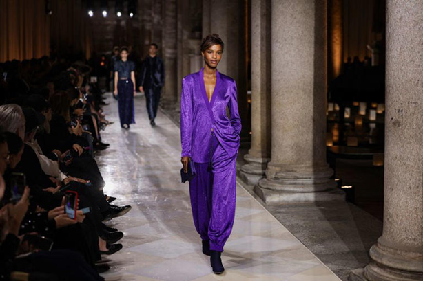 Models present creations from the Giorgio Armani SpringSummer 2026 collection during Fashion Week in Milan, Italy, September 28, 2025. (Reuters)